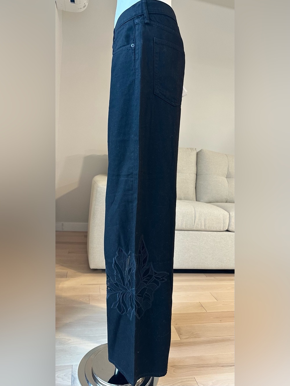 Rag & Bone Featherweight Sofia Lace High Waist Wide Leg Jeans NWT 30 - Picture 3 of 15